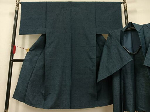平和屋着物▽男性 ひげ紬 単衣 アンサンブル 鉄御納戸色 正絹 逸品 AAAS9329oa 平和屋着物▽男性 ひげ紬 単衣 アンサンブル 鉄御納戸色 正絹 逸品 AAAS9329oa
