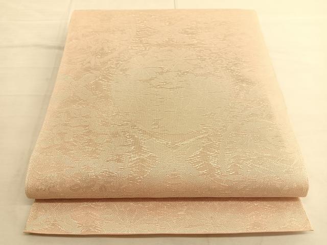 平和屋着物＊夏物　六通柄袋帯　菱天井花丸文　銀糸　正絹　逸品　BAAS9826du