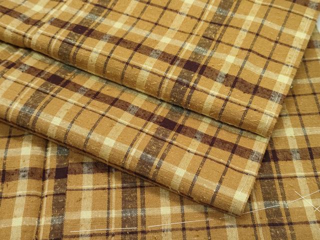 平和屋着物■極上　紬　格子柄　逸品　未使用　CZAA3531s5