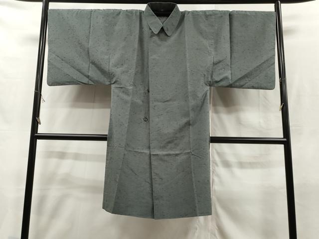 平和屋着物#男性 和装コート ひげ紬地 錆鼠色 正絹 逸品 CAAT5606id