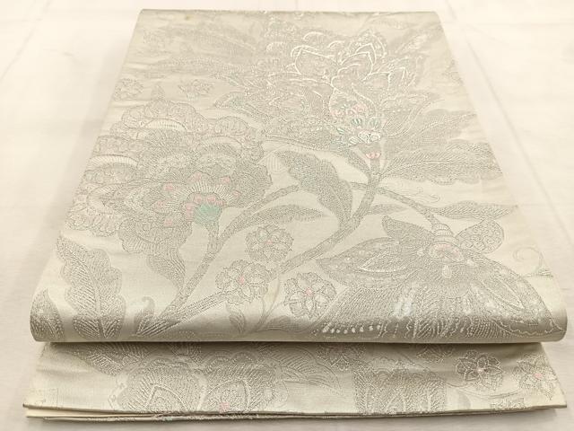 平和屋着物◎六通柄袋帯　唐織　王朝華文　九百錦　プラチナ箔　正絹　逸品　BAAU8918yc