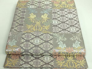 平和屋着物■極上 山口美術織物 皇室 伊勢神宮御用 西陣織 太鼓柄袋帯 唐織 桐竹鳳凰菊花文 金銀糸 逸品 DZAB0057kh5