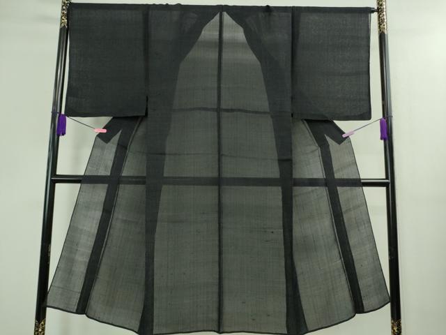 平和屋着物＊極上　夏物　男性　紗紬　濃紺地　正絹　逸品　DZAB0313kh5