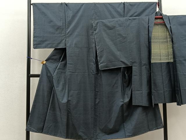 平和屋着物■男性 本場大島紬 アンサンブル 80亀甲 正絹 逸品 BAAO4906hz