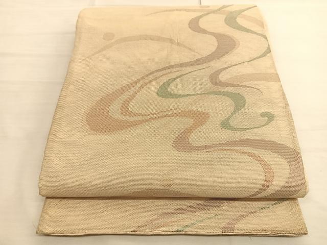 平和屋着物＊夏物　六通柄袋帯　流水文　金糸　三越扱い　正絹　逸品　BAAS9742du
