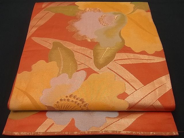 平和屋着物■六通柄袋帯　カトレア　金糸　逸品　n-gh1810