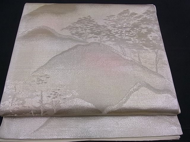 Rakuten - 平和屋着物■六通柄袋帯 遠山樹林文 銀糸 逸品 n-mz3093