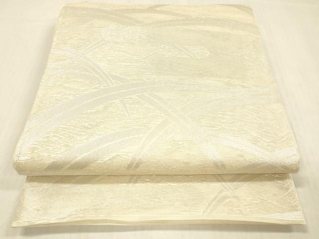 乐天商城 - 平和屋着物＊夏物　六通柄袋帯　草葉文　銀糸　正絹　逸品　DABC8083cm