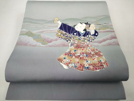 平和屋本店■極上 塩瀬 九寸開き名古屋帯 友禅 奴道成寺 金彩 逸品 DZAA4202kh5 平和屋本店■極上 塩瀬 九寸開き名古屋帯 友禅 奴道成寺 金彩 逸品 DZAA4202kh5
