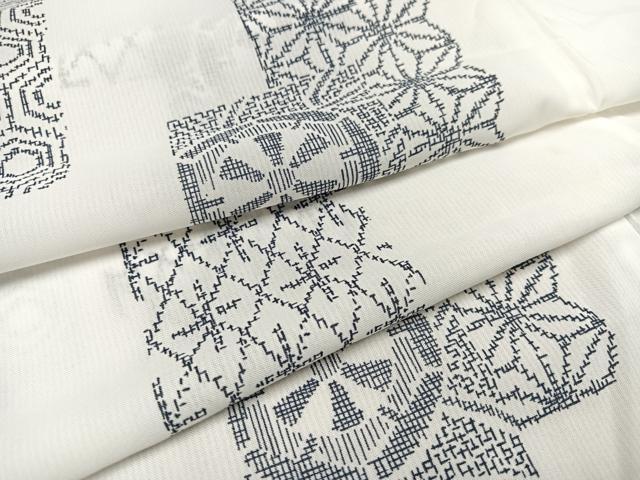 平和屋着物＊夏物　小紋　吉祥源氏車文　洗える着物　AAAU9192ph