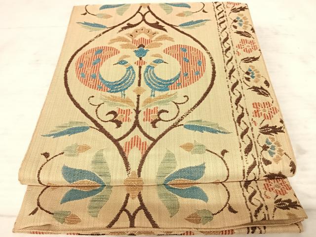 平和屋着物◎六通柄　本袋帯　シルクロードへの誘い　紬地　正絹　逸品　AAAX7465yx