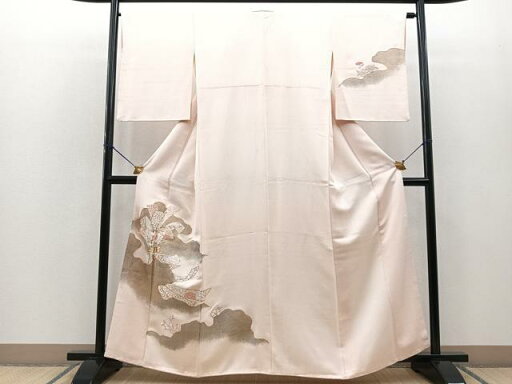平和屋着物■訪問着 駒刺繍 束ね熨斗花文 金彩 正絹 逸品 BAAQ5486yc 平和屋着物■訪問着 駒刺繍 束ね熨斗花文 金彩 正絹 逸品 BAAQ5486yc