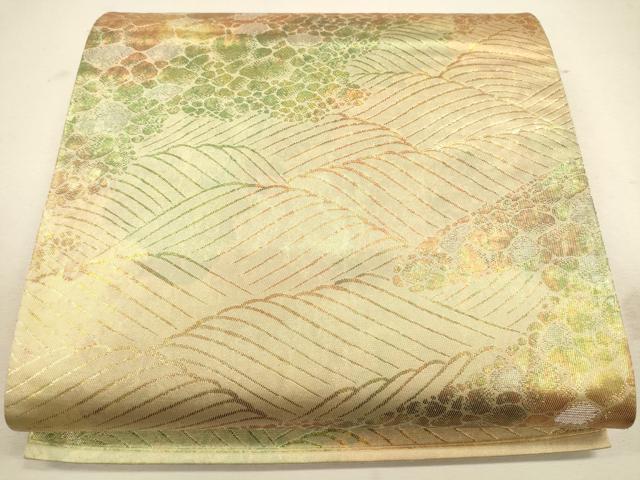 Rakuten - 平和屋着物◎六通柄袋帯　立波文　引箔　正絹　逸品　CAAU8470ft