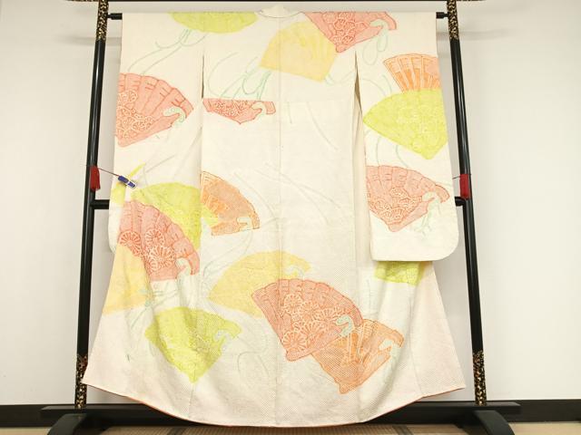 平和屋着物●豪華振袖 総絞り 花青海波 正絹 逸品 AAAX0061np