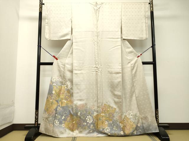 平和屋着物●豪華色留袖　刺繍　花唐草文　暈し染め　金彩　正絹　逸品　DAAS2472tw