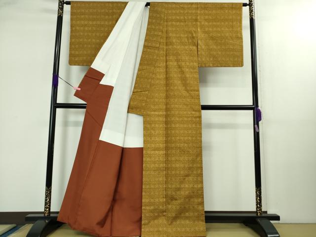 平和屋本店●極上　本場琉球　南風原花織　手織　紬　大城永光作　証紙付き　逸品　DZAB1722kh5