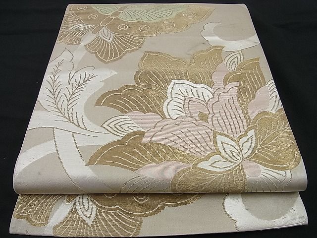 Rakuten - 平和屋着物■六通柄袋帯 舞蝶花唐草文 金銀糸 逸品 n-sa2168