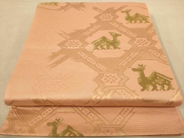 平和屋着物◎六通柄袋帯　名物裂　有栖川　金糸　正絹　逸品　AABC1633dt