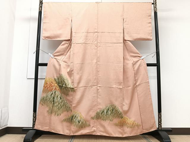 Uramono - 平和屋着物■色留訪問着　駒刺繍　樹林文　金彩　正絹　逸品　CABG7111xi