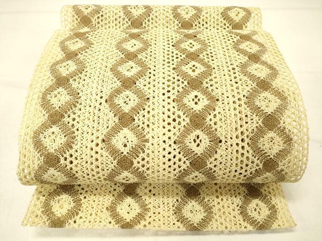 平和屋着物＊夏物　八寸名古屋帯　羅　菱間道　正絹　逸品　DABD6984cm