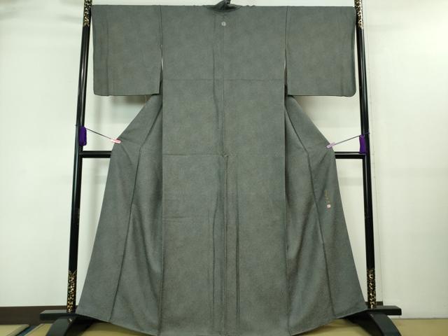 平和屋着物■極上　染士：服部光擴　江戸小紋　鮫小紋柄　黒地　鬼しぼ縮緬　逸品　DZAA7606kh5