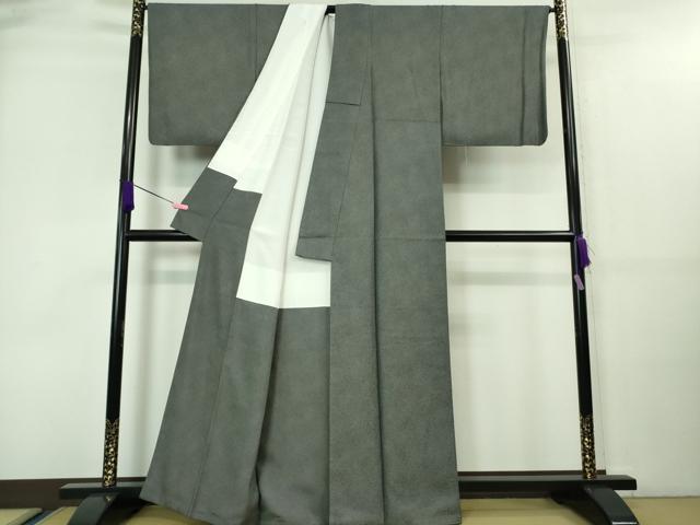 平和屋着物■極上　染士：服部光擴　江戸小紋　鮫小紋柄　黒地　鬼しぼ縮緬　逸品　DZAA7606kh5