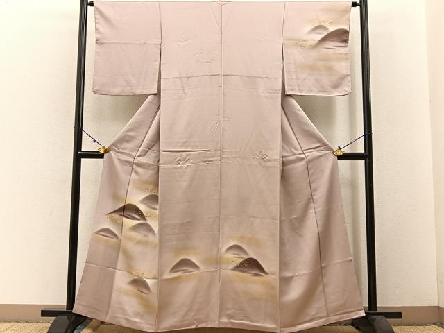 平和屋着物■訪問着　刺繍　遠山文　暈し染め　金彩　正絹　逸品　BAAW5678hj