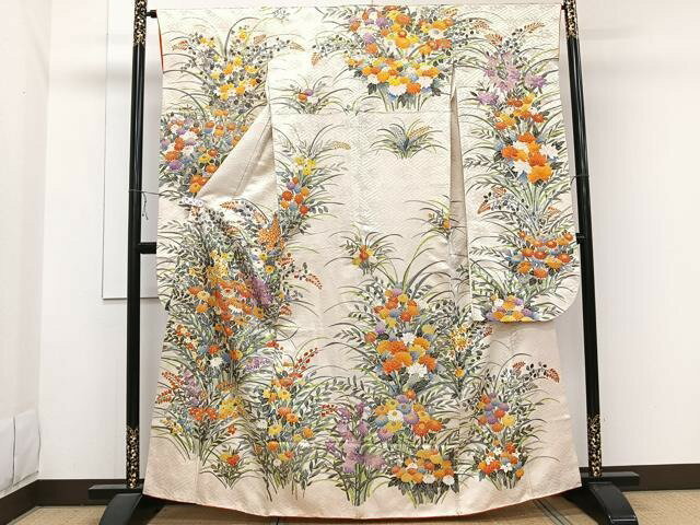 平和屋着物■豪華振袖 駒刺繍 飾花文 金彩 正絹 逸品 CAAX2677xi