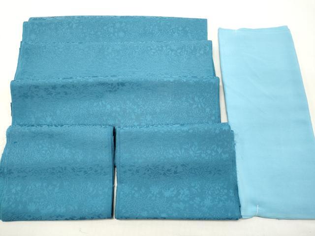 平和屋着物▼小紋　解き反物　八掛付き　枝花文　逸品　DABB6187we