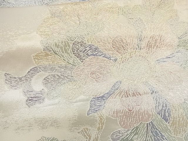 平和屋着物■六通柄袋帯　更紗草花文　金銀糸　逸品　n-rm0021