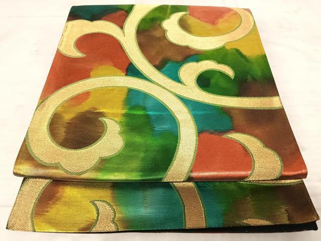 平和屋着物◎六通柄袋帯　蔦　金糸　正絹　逸品　AAAX3005yx