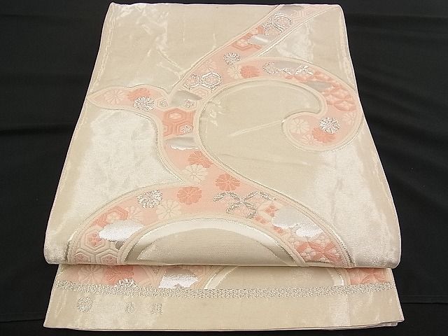 平和屋着物■六通柄袋帯　唐織　吉祥唐草文　銀糸　逸品　n-rf1439