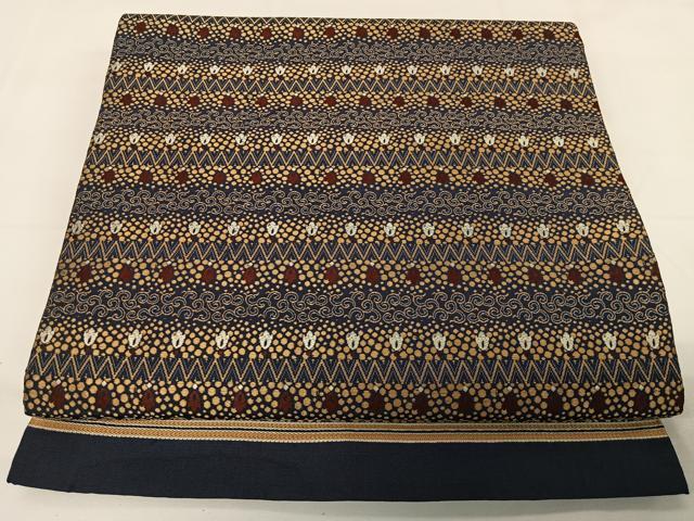 平和屋着物◎全通柄京袋帯　幾何学間道　正絹　逸品　CAAX7974ua