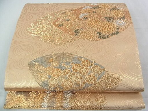 平和屋着物■六通柄袋帯 流水草花文 金銀糸 逸品 DAAB0270ud 平和屋着物■六通柄袋帯 流水草花文 金銀糸 逸品 DAAB0270ud