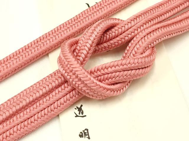 平和屋着物●極上　有職組紐道明　帯締め　冠組　甚三紅色　宮内庁御用　国立博物館御用　東京芸術大学..