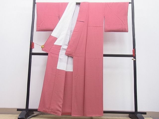平和屋野田店■上質な色無地　紋意匠　桃色　逸品　n-yc4268 3