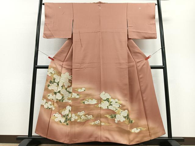 Full-Length Under-Kimono - 平和屋着物■豪華色留袖　草花文　金彩　正絹　逸品　CABD7176xe