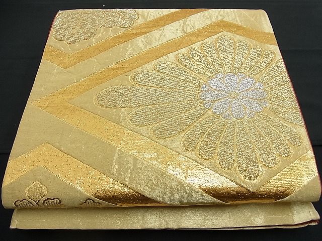 平和屋着物■六通柄袋帯　吉祥花菱文　金銀糸　逸品　n-fn0517