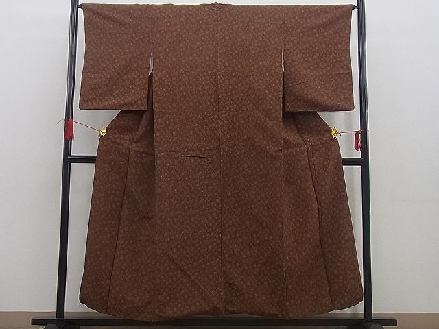 平和屋着物■上質なお召　草花文　高島屋扱い　逸品　n-gh0812