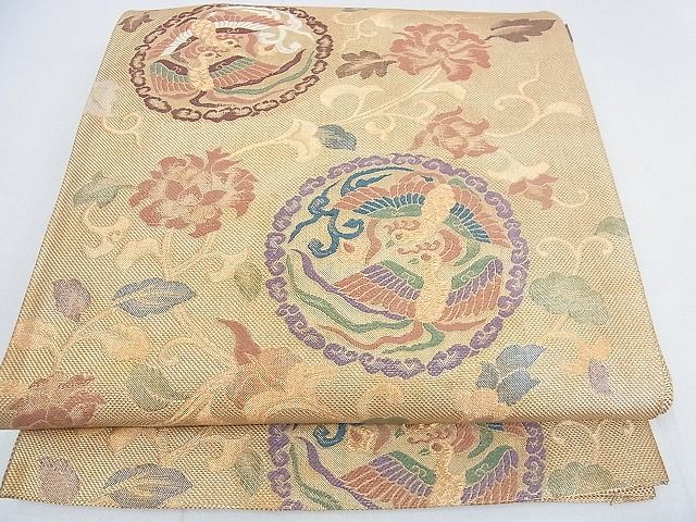 平和屋着物■六通柄袋帯　鳳凰花唐草文　金糸　逸品　DAAB5345wb