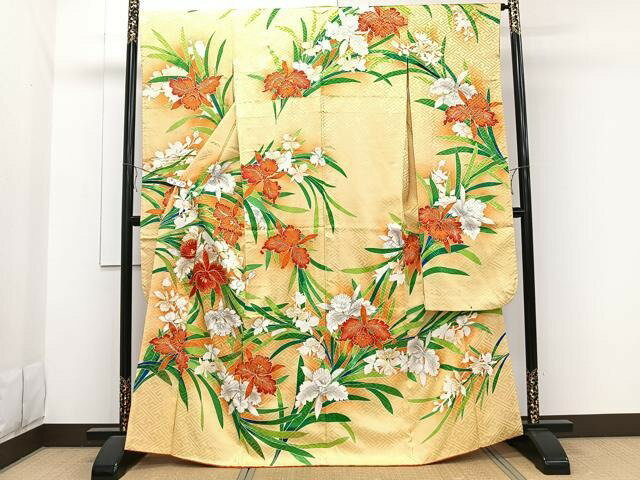 平和屋着物■豪華振袖 駒刺繍 カドレア 暈し染め 金彩 正絹 逸品 CAAX2679xi