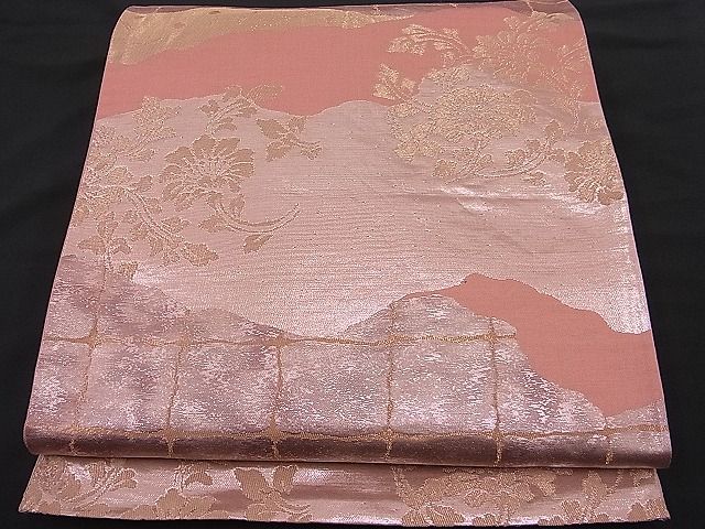 平和屋着物■六通柄袋帯　道長花唐草文　金銀糸　逸品　n-hj2936