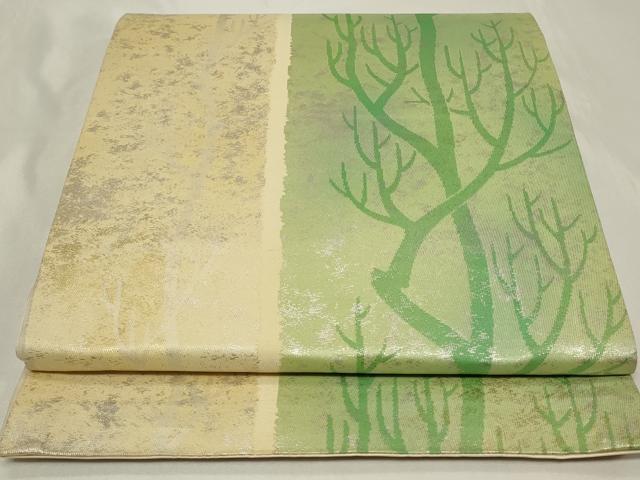 平和屋着物◎六通柄　京袋帯　樹林文　正絹　逸品　CAAZ7630in