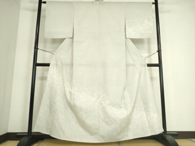 平和屋着物▽本塩沢　訪問着　単衣　南天文　証紙付き　正絹　逸品　DAAS0434az