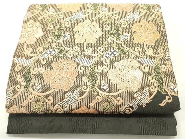 平和屋着物●西陣　河村織物　河村つづれ　八寸名古屋帯　手織　花唐草文　正絹　逸品　DAAY0395ob