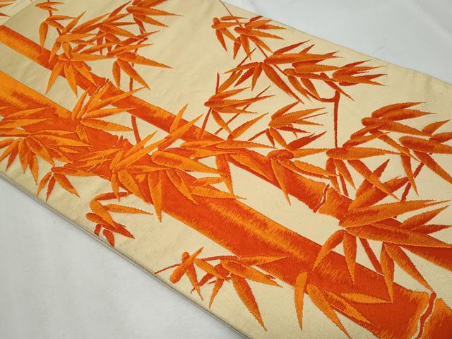 平和屋の平和屋着物◎六通柄袋帯 唐織 笹竹文 正絹 逸品 CABF7007fb｜アングル2