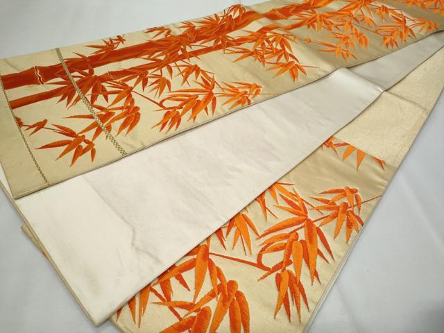 平和屋の平和屋着物◎六通柄袋帯 唐織 笹竹文 正絹 逸品 CABF7007fb｜アングル3