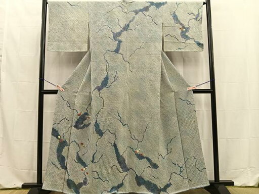 平和屋着物■訪問着 絞り 刺繍 草花文 正絹 逸品 BAAN4641xi 平和屋着物■訪問着 絞り 刺繍 草花文 正絹 逸品 BAAN4641xi