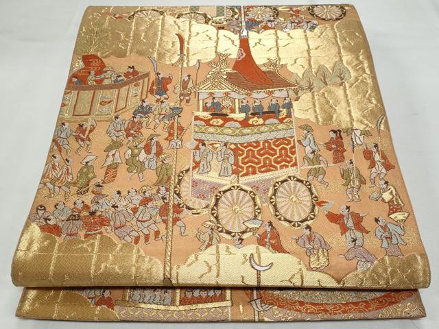 平和屋着物◎西陣　服部織物謹製　六通柄袋帯　祇園祭　金銀糸　正絹　逸品　CABF7012fb