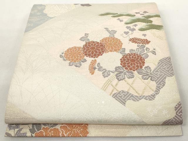 平和屋着物◎六通柄袋帯 琳派裂取文 正絹 逸品 AAAL5354az